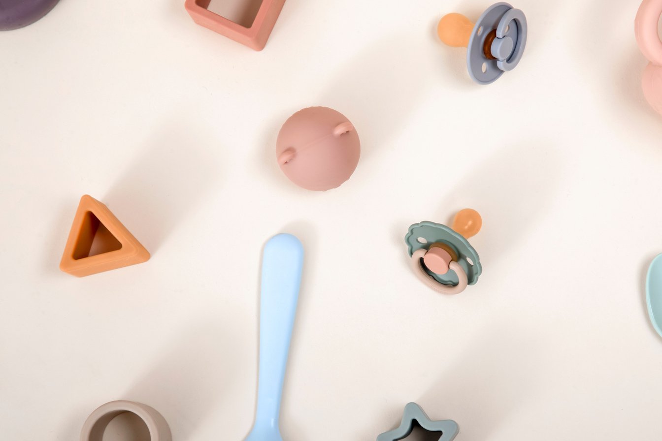 Flat lay of Baby Items 